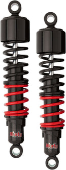 Stiletto Shocks Black With Red & Black Springs - 13 Inch