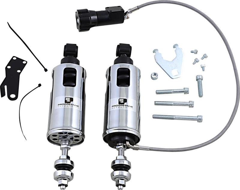 422 Series Shocks With Remote Adjustable Preload Chrome For Harley Davidson FXSTSSE3 1800 2009