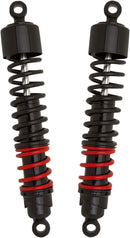 Stiletto Shocks Black With Red & Black Springs - 12.5 Inch