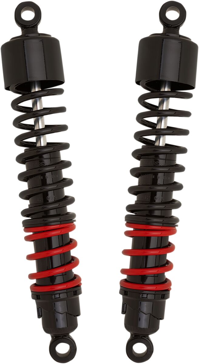 Stiletto Shocks Black With Red & Black Springs - 12.5 Inch