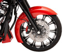 Hugger Series Front Fender with Mounting Blocks for Softail/Dyna Black For Harley Davidson FXST 1750 ABS 2021-2024 - 48.3 CM