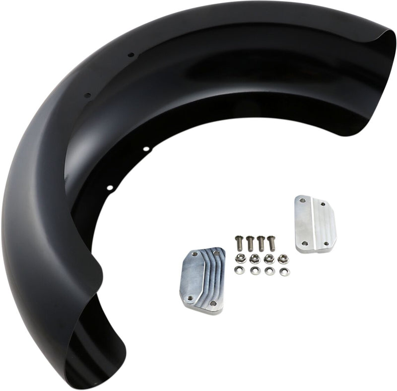 Hugger Series Front Fender with Mounting Blocks for Softail/Dyna Black For Harley Davidson FLFB 1750 ABS 2018-2020 - 45.7 CM