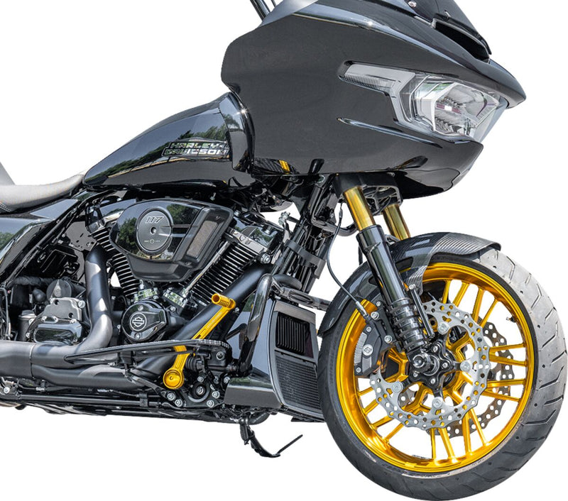 Carbon Fiber 19" Cafe Front Fender Black / Gloss For Harley Davidson FLHXSE 1977 ABS