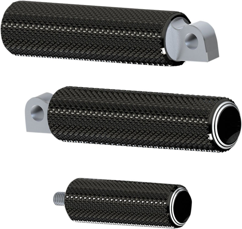 Fusion Male-Mount Footpegs Aluminum / Black For Harley Davidson FLD 1690
