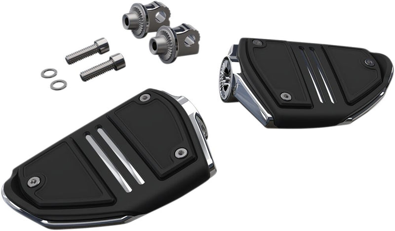 Twin Rail Foot Rests Black / Chrome For Harley Davidson FLFB 1750 ABS 2018-2020