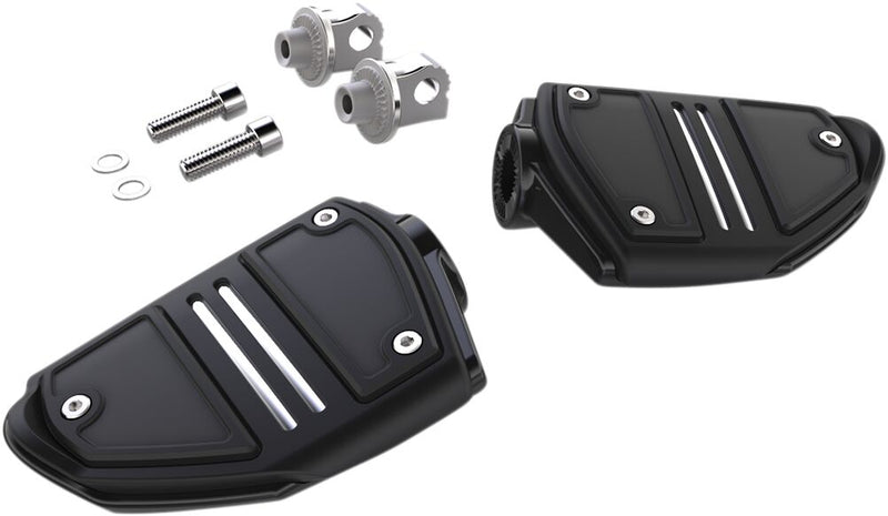 Twin Rail Foot Rests Black / Chrome For Harley Davidson FLDE 1750 ABS 2018-2020