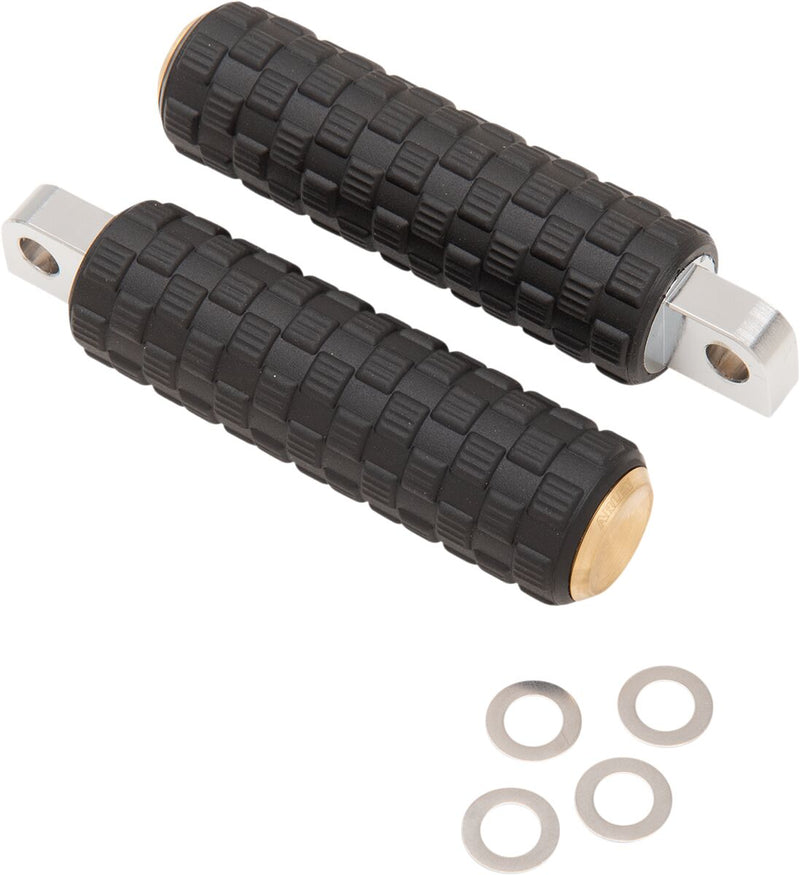Fusion Male-Mount Footpegs Black / Brass For Harley Davidson FLD 1690
