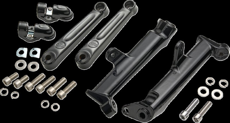 Frame Mounted Adjustable Highway Peg Mount Black For Harley Davidson FLH 1868 ABS 2021 - 140 MM