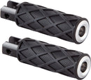 Diamond Foot Pegs Black / Chrome For Harley Davidson FLSB 1750 ABS 2018-2024 - 114 MM