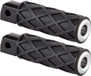 Diamond Foot Pegs Black / Chrome For Harley Davidson FLDE 1750 ABS 2018-2020 - 114 MM