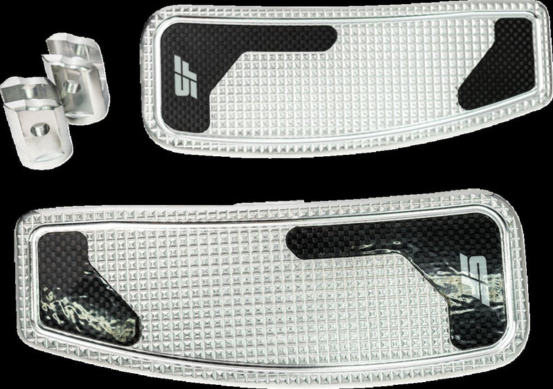 Mini Floorboards Polished / Silver For Harley Davidson FLDE 1750 ABS 2018-2020 - 19.5 CM