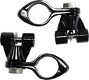 Engine Guard Highway Peg Hingeless Mounting Clamp Kit Anodized / Black - Standard