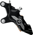 Six-Piston Differential-Bore Front Caliper Anodized / Black For Harley Davidson FLH 1340 1984 - 330 MM