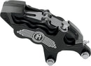 Six-Piston Differential-Bore Front Caliper Anodized / Black For Harley Davidson FLHR 1584 2007 - 292 MM