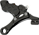 Ness Tech Six-Piston Differential Bore Caliper Black For Harley Davidson FLD 1690 - 300 MM
