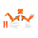 Plastic Kit OEM / KTM Orange / Black / White For SX125/250/300/SXF250/350 25 - Pack Of 7
