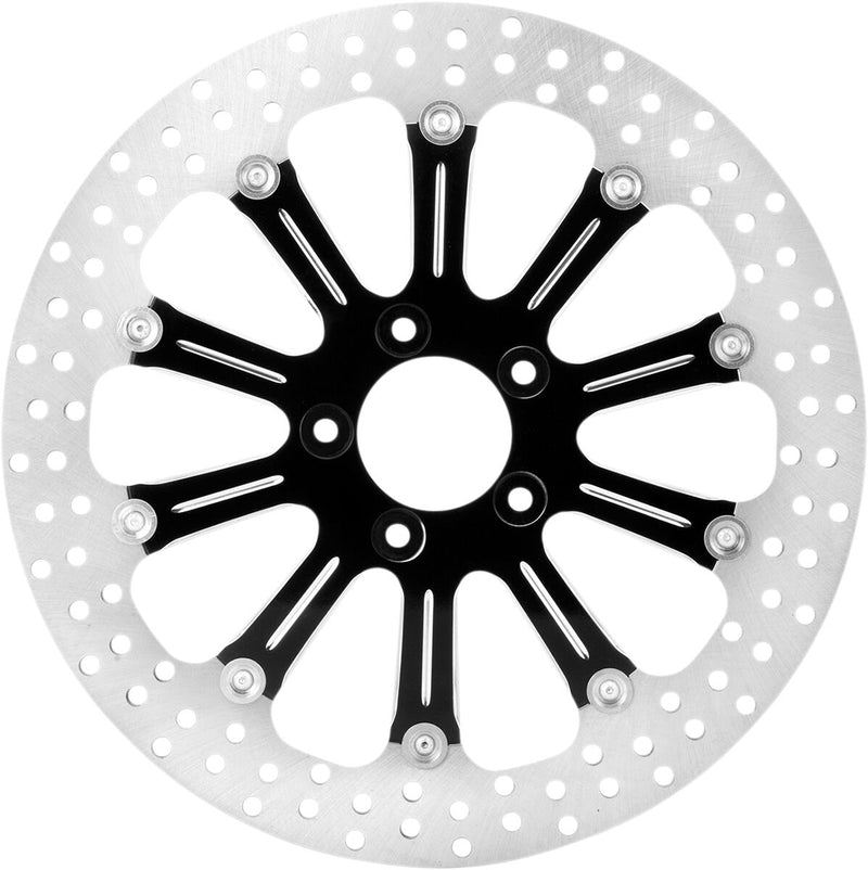 Two-Piece Brake Rotor Black / Matt / Silver For Harley Davidson FLD 1690 2012-2013