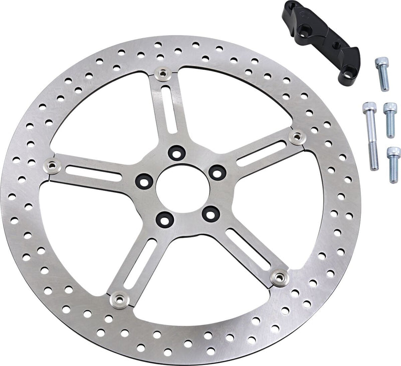 Big Brake Floating Rotor Kit Silver For Harley Davidson FLSTC 1450 - 381 MM