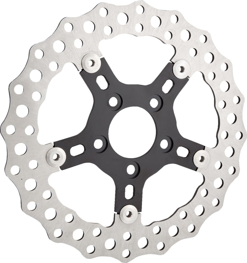 Jagged Floating Rotor Black / Silver For Harley Davidson FLD 1690 - 300 MM