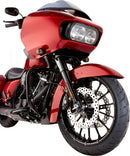 Jagged Floating Rotor Black / Silver For Harley Davidson FLD 1690 - 300 MM