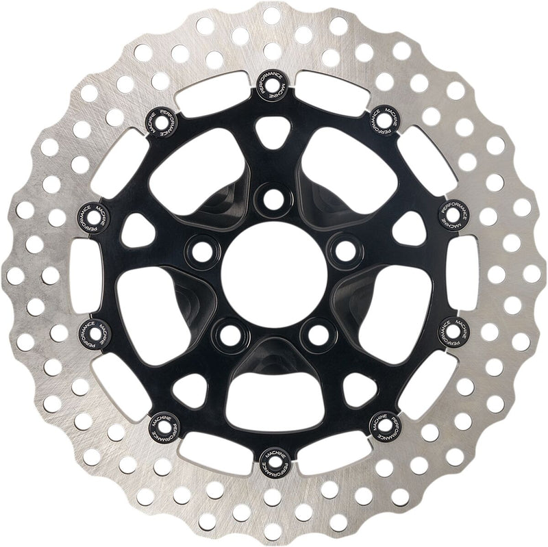 Two-Piece Brake Rotor Black For Harley Davidson FLDE 1750 ABS 2018-20