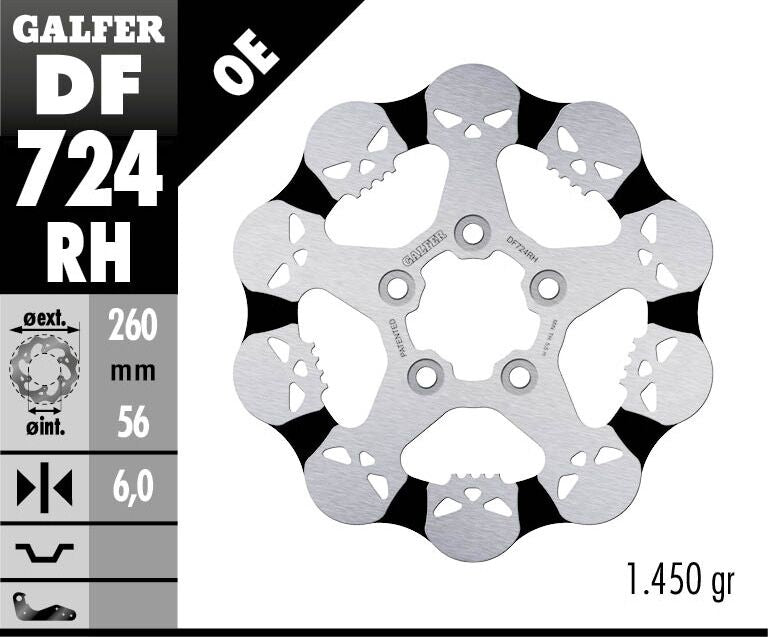 Fixed Skull Brake Rotor For Harley Davidson XL 1200 C 2014-2020