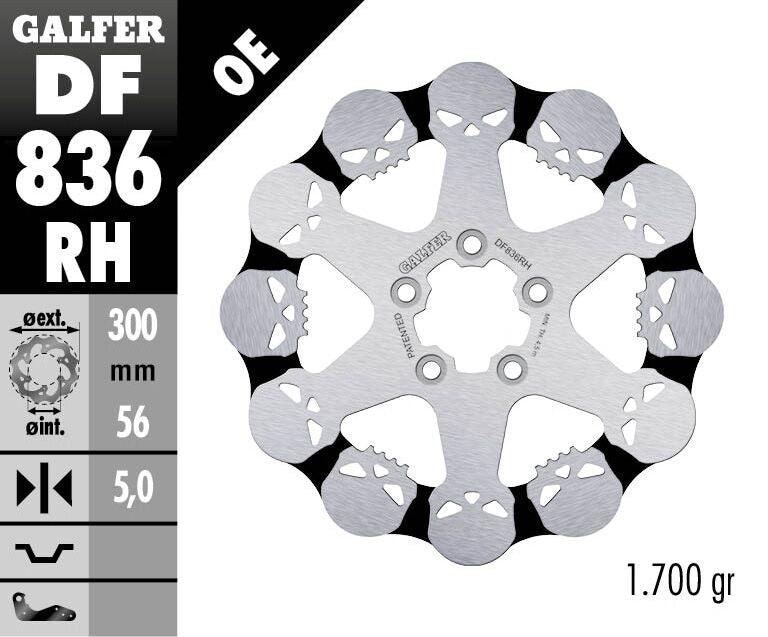 Fixed Skull Brake Rotor For Harley Davidson FLTRX 1750 ABS 2017-2019