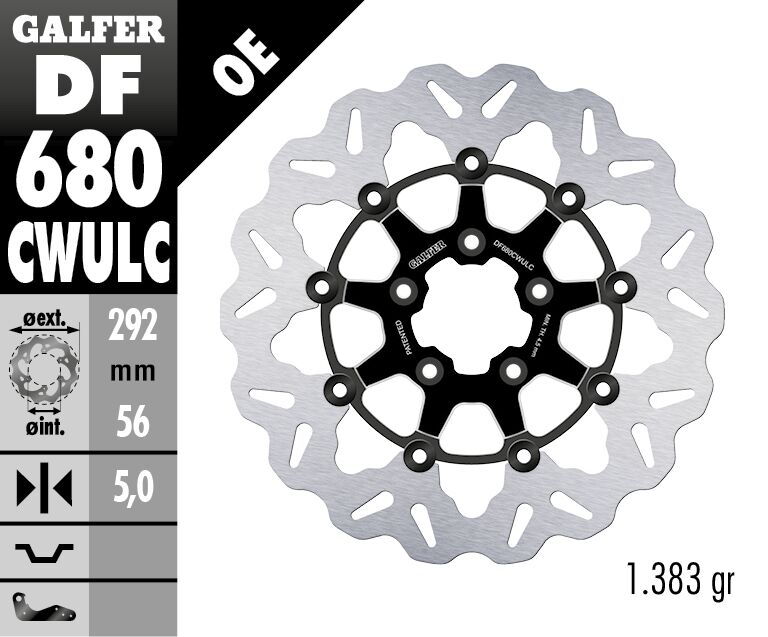 Wave® Brake Rotors Black / Silver For Harley Davidson FLHR 1450 - 56.3 MM