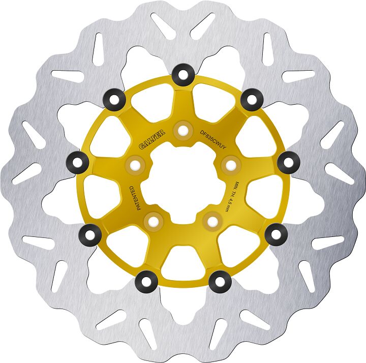 Wave® Brake Rotors Gold / Silver For Harley Davidson FLDE 1750 ABS - 56.3 MM