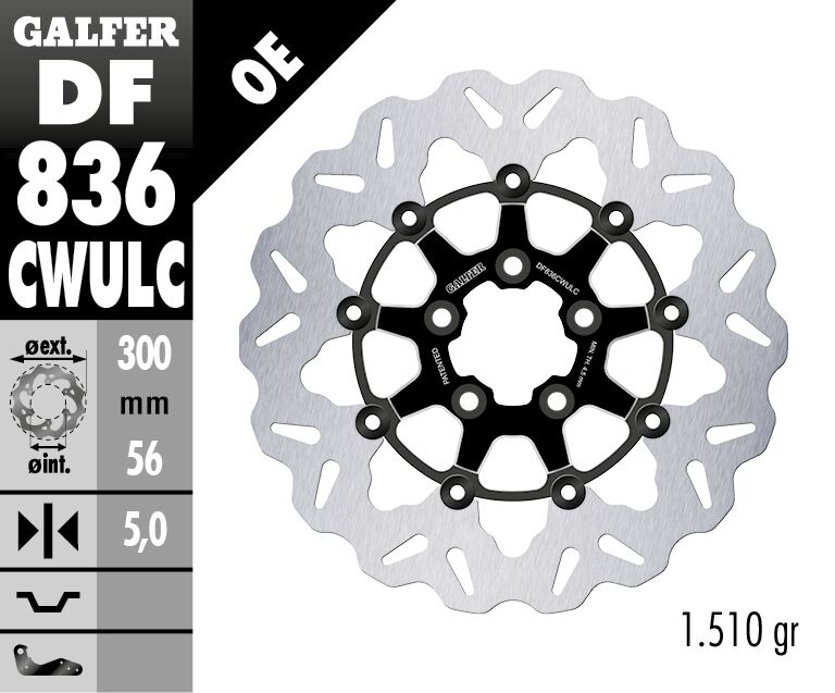 Wave® Brake Rotors Black / Silver For Harley Davidson FLDE 1750 ABS - 300 MM