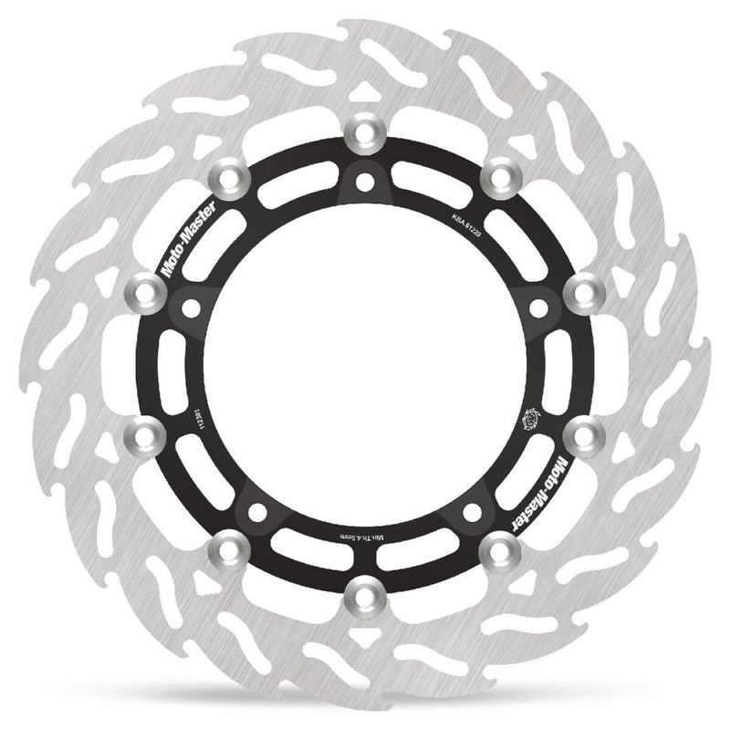 Flame Series Floating Rotor Black / Silver For Aprilia Tuareg 660 ABS - 140 MM