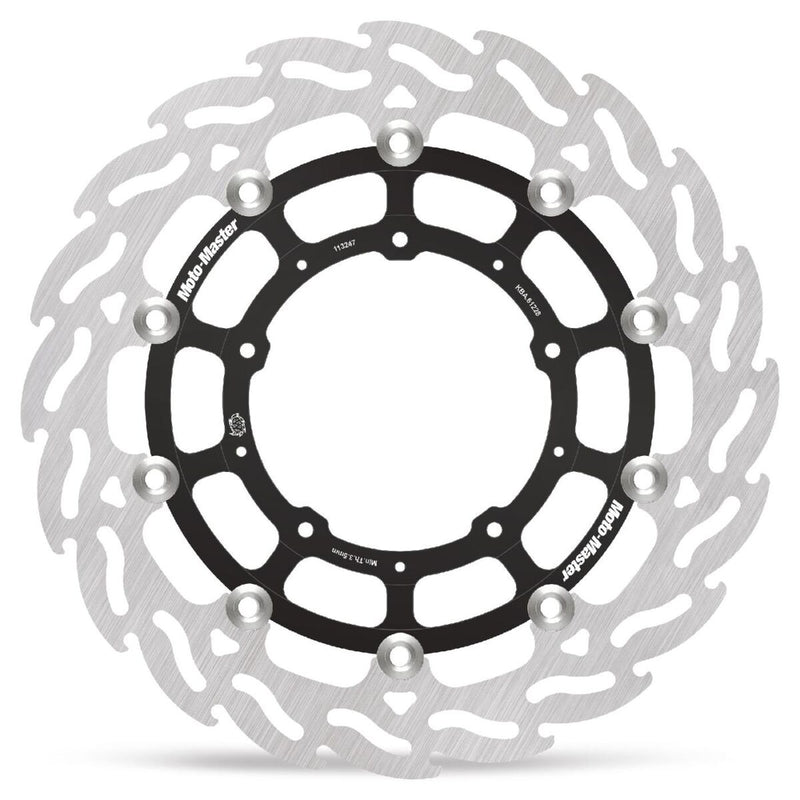 Flame Series Floating Rotor Black / Silver For Honda X-ADV 750 ABS - 109 MM