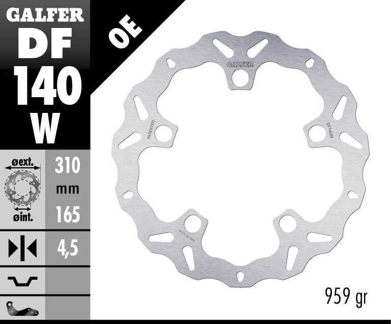Wave® Brake Rotor Silver For Honda VFR 1200 X - 310 MM