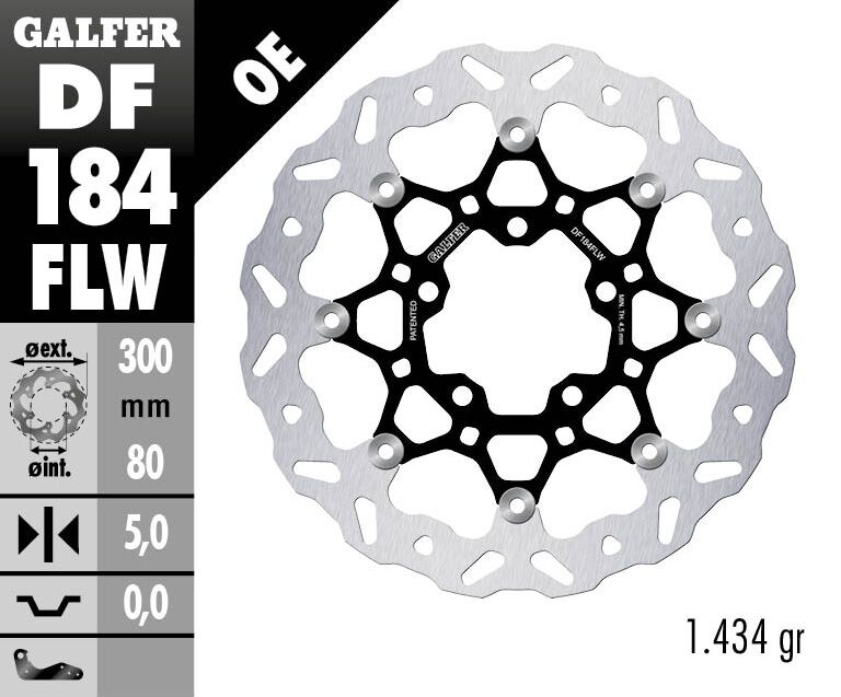 Wave® Rotor Black / Silver For Kawasaki EN 650 - 80.0 MM
