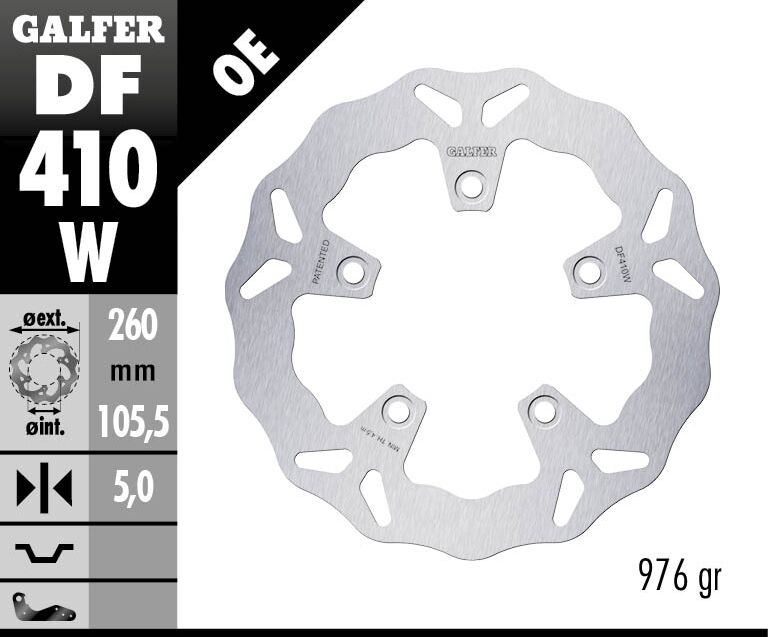 Wave® Brake Rotor Silver For Kymco Xciting 250 - 105.5 MM