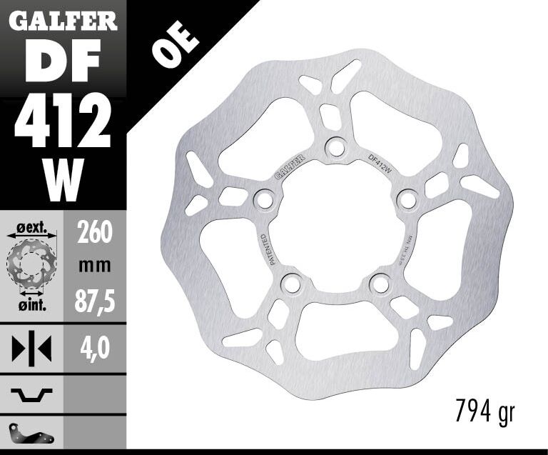 Wave® Brake Rotor Silver For Kymco Agility City 125 - 260 MM