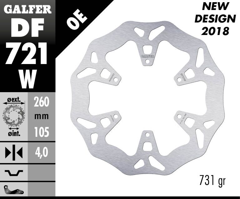 Wave® Brake Rotor Silver For Piaggio MP3 500 ABS - 260 MM