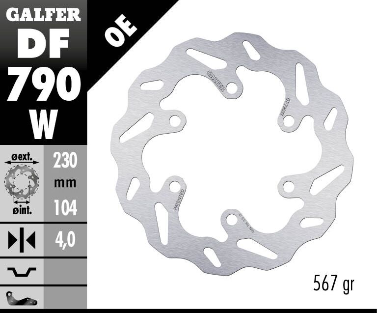 Wave® Brake Rotor Silver For Husqvarna Svartpilen 125 ABS - 230 MM