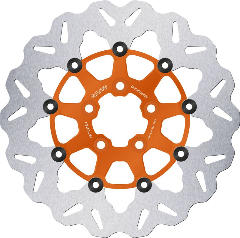 Wave® Brake Rotor Orange / Silver For Harley Davidson FLDE 1750 ABS - 300 MM