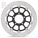 Halo Series Floating Rotor Black / Silver For Kawasaki Z H2 1000 ABS 2020-2025 - 80 MM