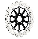 Brake Rotor Floating Wave Desing Black / Silver For Harley Davidson FLD 1690 2012-2013 - 330 MM