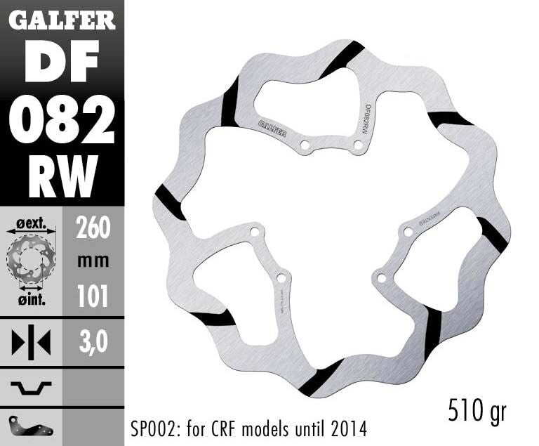 Fixed Wave Grooved Brake Rotor For Red Moto CRF 450 RX 2017-2020