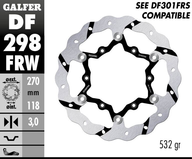 Floating Wave Grooved Brake Rotor For Yamaha WR 450 F 2016-2023