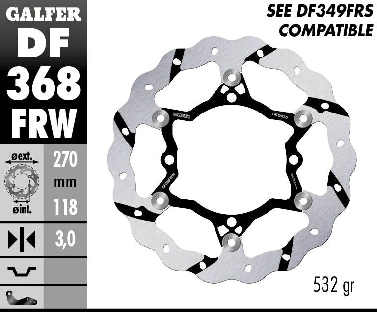 Floating Wave Grooved Brake Rotor For Suzuki RMX 450 Z 2018-2019