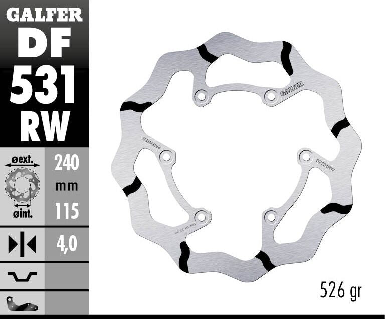 Fixed Wave Grooved Brake Rotor For Yamaha YZ 125 2022-2024