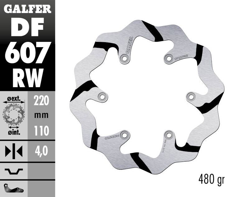 Fixed Wave Grooved Brake Rotor For Gas Gas EC 250 2022-2023