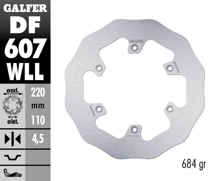 Fixed Wave Solid Brake Rotor For Gas Gas EC 250 2021-2023