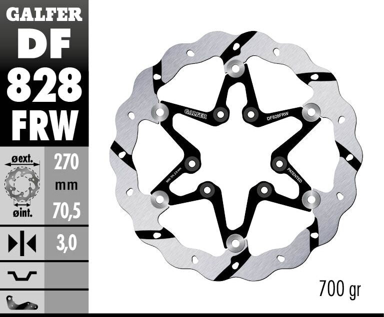 Floating Wave Grooved Brake Rotor For TM Racing EN 125 2004-2019