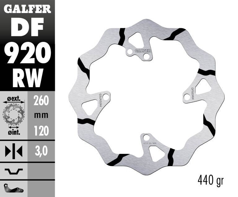 Fixed Wave Grooved Brake Rotor For Sherco SE 250 2014