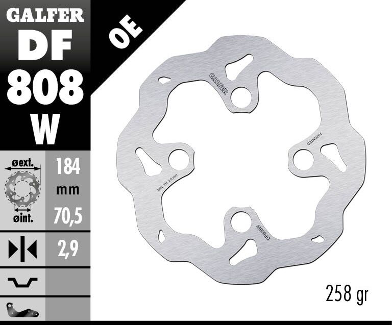 Wave® Brake Rotor Silver For Beta EVO 125 - 184 MM
